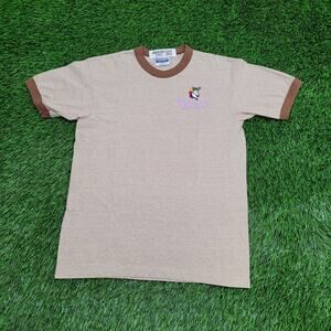 Vintage 90s Unicorn Ringer Shirt Womens Medium 18x24 Brown